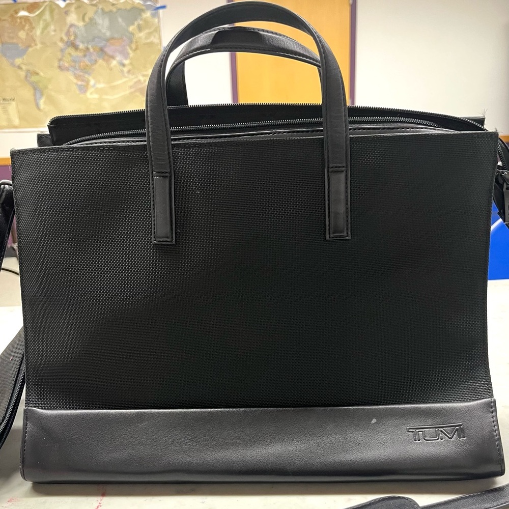 Tumi Nylon Leather Briefcase 43007D3 Black